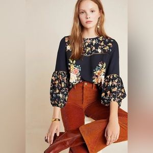 ANTHROPOLOGIE FARM RIO ESTELLE BLOUSE LARGE
